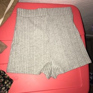 Fashion Nova Biker Shorts - Grey Black Zipper